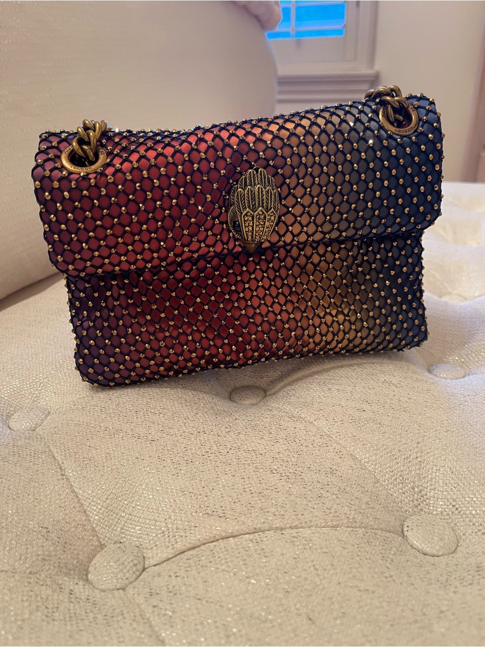 Kurt Geiger Mini Fabric Kensington X Ombre Crystal Crossbody Bag